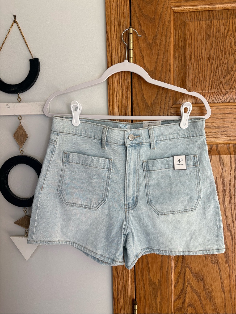 Time and Tru Light Blue High-Rise Denim Shorts 4” inseam- Size 10